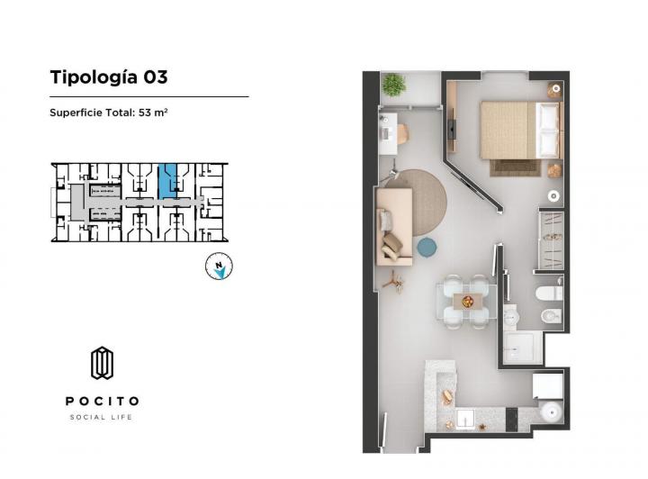 Emprendimiento 2 ambientes en Nueva Córdoba — Velez Sarsfield al 1100 — Venta, foto 3 de 8
